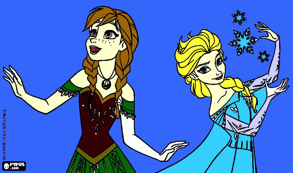 iyi kardeşler  anna ve elsa boyama